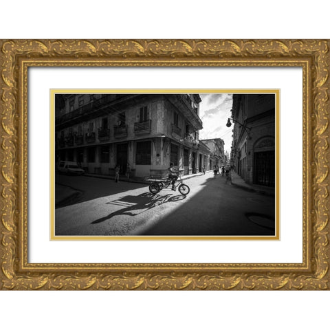 A piece of life in Cuba Gold Ornate Wood Framed Art Print with Double Matting by Li Wp, Allan
