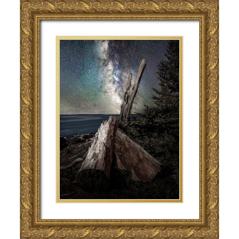 Milky Way Coast Gold Ornate Wood Framed Art Print with Double Matting by Esposito, Ed