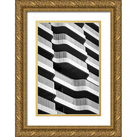 Curved II Gold Ornate Wood Framed Art Print with Double Matting by Pfeiffer, Peter