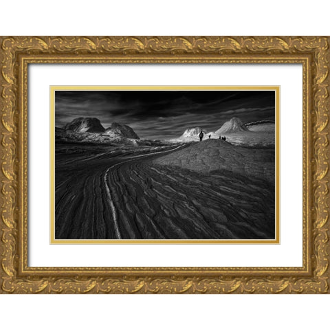Wcwfwhite Pocket Gold Ornate Wood Framed Art Print with Double Matting by Zeng, Jiahong