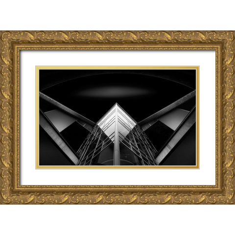 Chem A Biochem Building Gold Ornate Wood Framed Art Print with Double Matting by D. Tang, Lisa