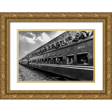 Untitled Gold Ornate Wood Framed Art Print with Double Matting by Alam Khan, Rakibul