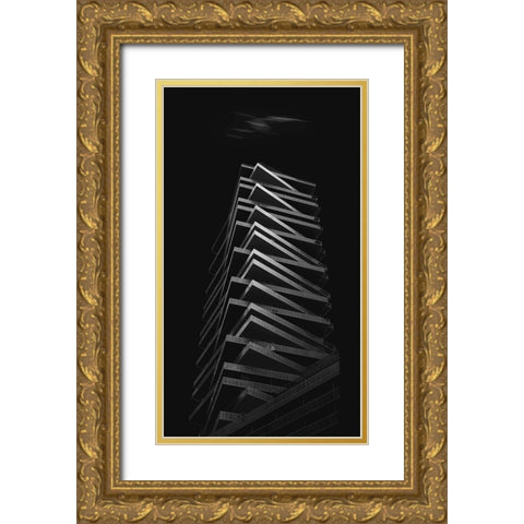 Zigzag Gold Ornate Wood Framed Art Print with Double Matting by And Hongchao, Gu