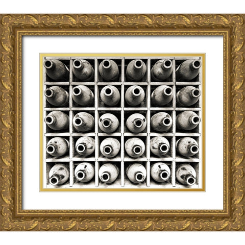 Bottles Gold Ornate Wood Framed Art Print with Double Matting by Marcel, Christian