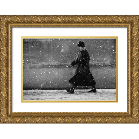 Winter Passengers Gold Ornate Wood Framed Art Print with Double Matting by Gabor, Nicoleta