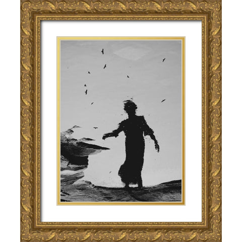 Beauty In Water Gold Ornate Wood Framed Art Print with Double Matting by Lammakmak