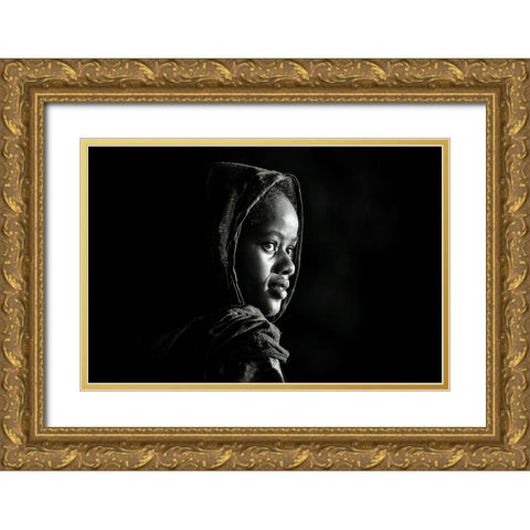 Sunset Portrait Gold Ornate Wood Framed Art Print with Double Matting by Melesan, Serge