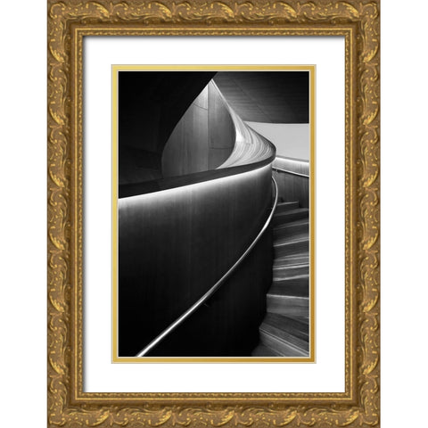 Stairs 5 Gold Ornate Wood Framed Art Print with Double Matting by Zhou, Steven
