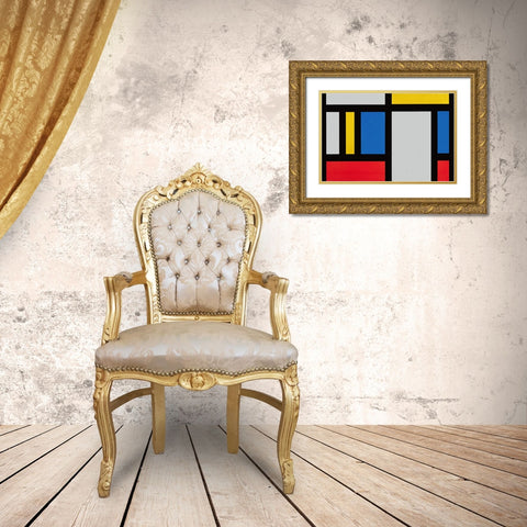 Wall detail Gold Ornate Wood Framed Art Print with Double Matting by Luycx, Theo