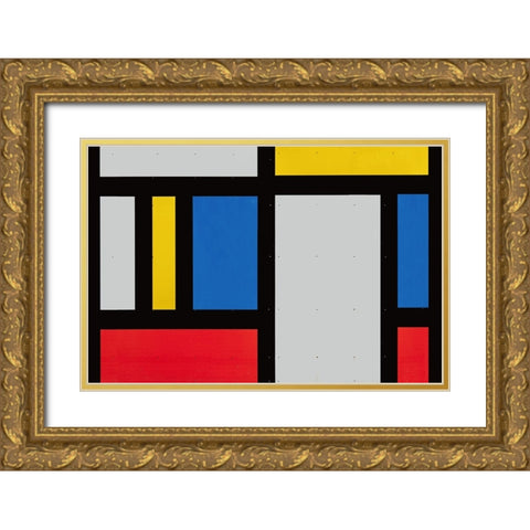 Wall detail Gold Ornate Wood Framed Art Print with Double Matting by Luycx, Theo