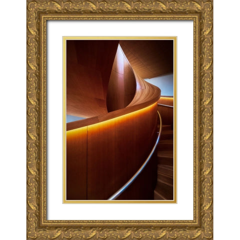 Stairs 6 Gold Ornate Wood Framed Art Print with Double Matting by Zhou, Steven