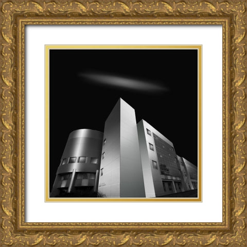 Engineering Building Gold Ornate Wood Framed Art Print with Double Matting by Chen, Chuan
