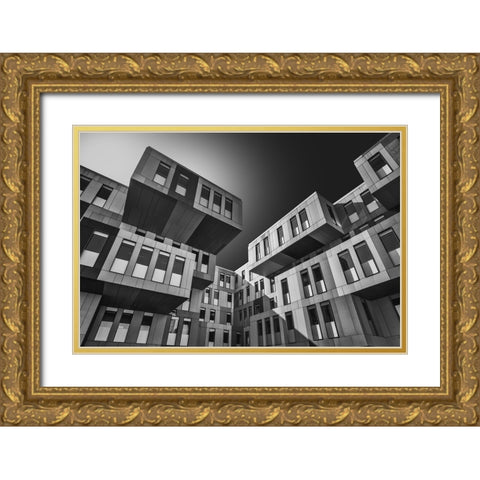 Tetris Gold Ornate Wood Framed Art Print with Double Matting by Figueras, Antoni