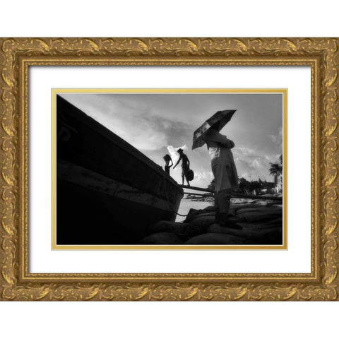 Work In Life Gold Ornate Wood Framed Art Print with Double Matting by Jumen Khan, Md.