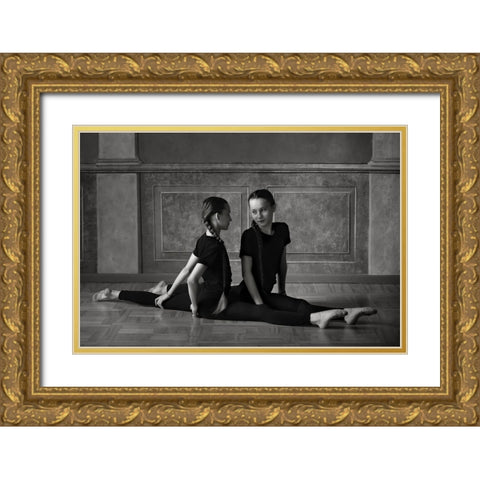 Twins Gold Ornate Wood Framed Art Print with Double Matting by Kapsha, Eduards