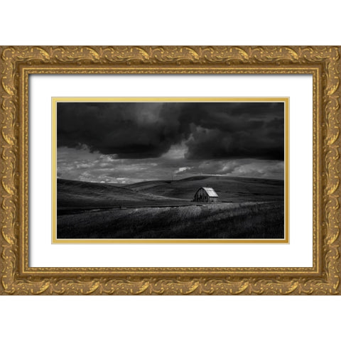 Rusty Hut Gold Ornate Wood Framed Art Print with Double Matting by Huang, Lily