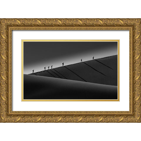 Climbing Up Gold Ornate Wood Framed Art Print with Double Matting by Yang, Gemma