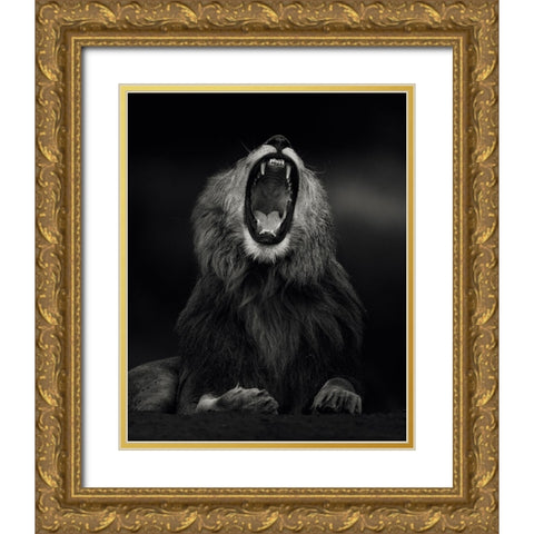 Yawning Gold Ornate Wood Framed Art Print with Double Matting by Sobhi, Ahmed