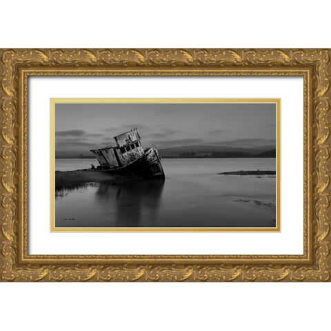 An Old Ship Gold Ornate Wood Framed Art Print with Double Matting by Zhang, Annie