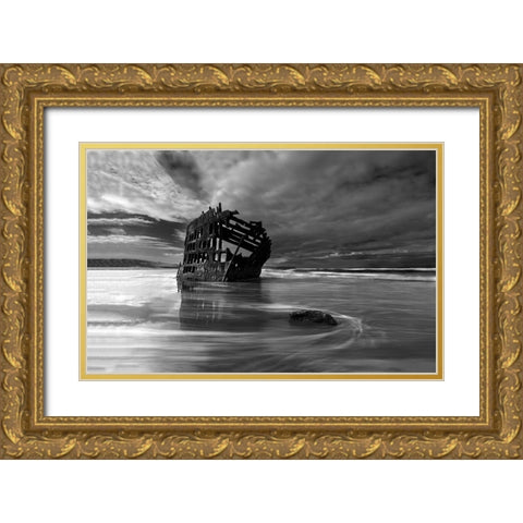 The Flowing Years Gold Ornate Wood Framed Art Print with Double Matting by Shi, Mei