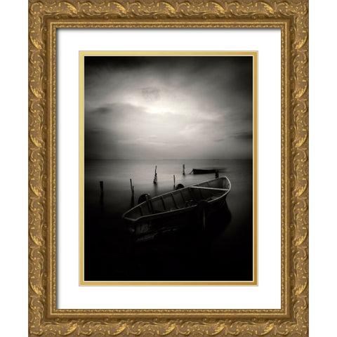 Untitled Gold Ornate Wood Framed Art Print with Double Matting by Caterina, Walter