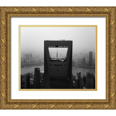 Corkscrew Building Gold Ornate Wood Framed Art Print with Double Matting by Chiriaco, Carmine