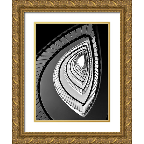 BLACK TEARS Gold Ornate Wood Framed Art Print with Double Matting by Cedron, Mabel