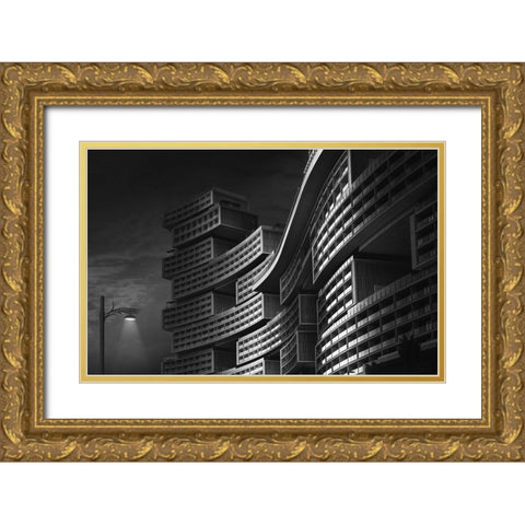 Lego - The Royal Atlantics Residences On The Palm Jumeriah In Dubai Gold Ornate Wood Framed Art Print with Double Matting by Mathew, Jobin