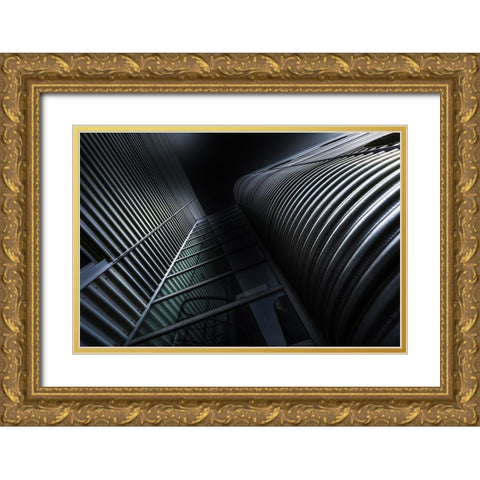 Industrial Building Gold Ornate Wood Framed Art Print with Double Matting by Ruckert, Stephan