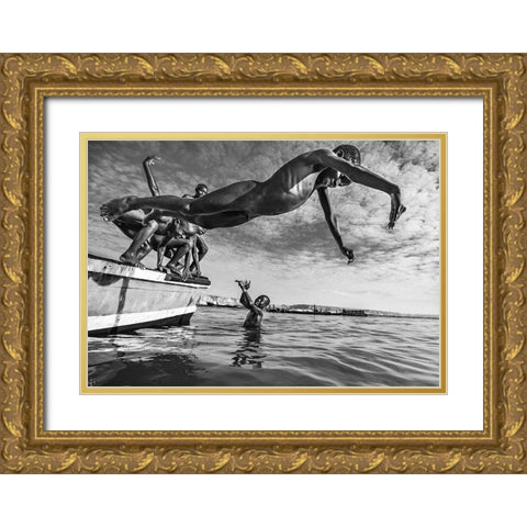 The freedom of nudity Gold Ornate Wood Framed Art Print with Double Matting by Coelho, Joao