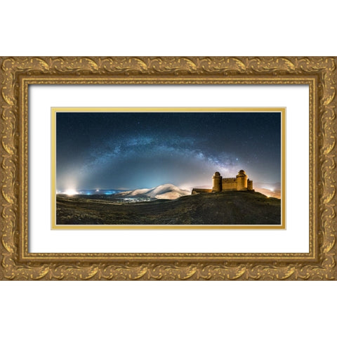 Calahorra Castle Gold Ornate Wood Framed Art Print with Double Matting by Jose Guillen, Manuel