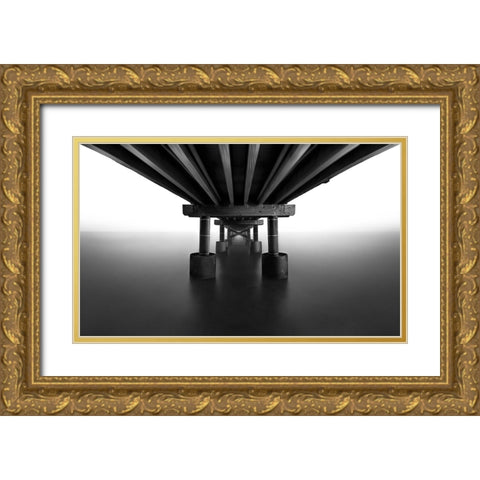 Bridge Gold Ornate Wood Framed Art Print with Double Matting by Deng, Larry