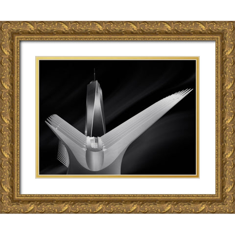 Flying In Oculus Gold Ornate Wood Framed Art Print with Double Matting by Garcia, Helena