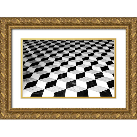 floor Gold Ornate Wood Framed Art Print with Double Matting by Auerbach, Markus