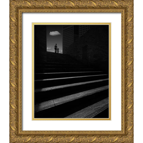 Summer In The City Gold Ornate Wood Framed Art Print with Double Matting by Takachi, Yasuhiro