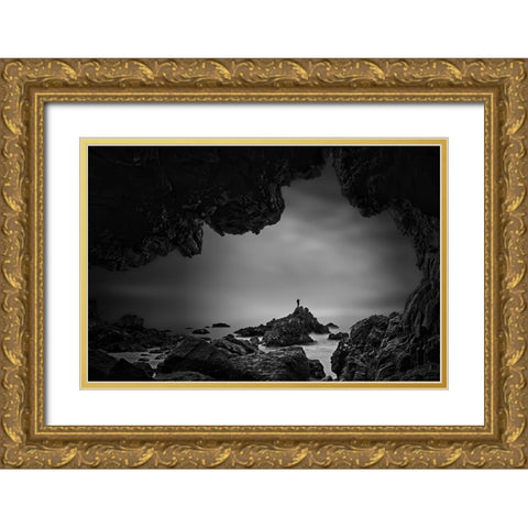 Stormchaser Gold Ornate Wood Framed Art Print with Double Matting by Li, Rob