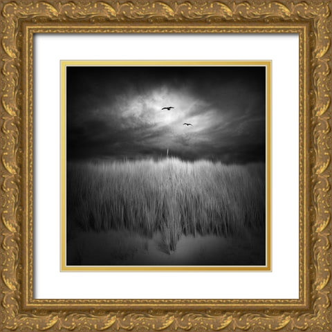 Marram Grass Gold Ornate Wood Framed Art Print with Double Matting by Winkler, Jens