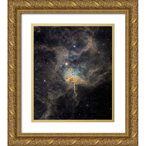 Spider Nebula Gold Ornate Wood Framed Art Print with Double Matting by Chander, Vikas