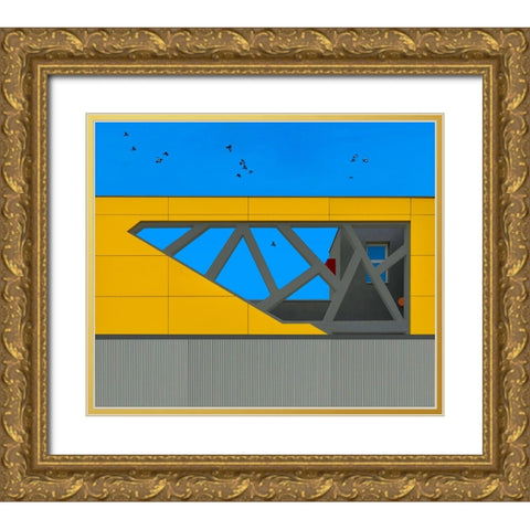 Facade - Hasharon Gold Ornate Wood Framed Art Print with Double Matting by Orbach, Arnon