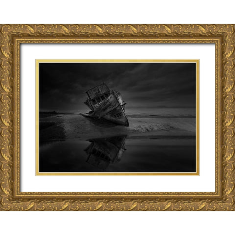Point Reyes Gold Ornate Wood Framed Art Print with Double Matting by Deng, Larry