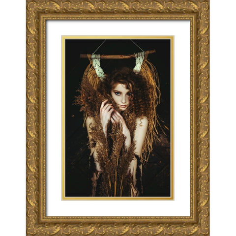 Among The Reeds Gold Ornate Wood Framed Art Print with Double Matting by Bolgov (Axe), Ruslan