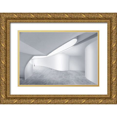 0Urban Space Gold Ornate Wood Framed Art Print with Double Matting by Xibiaohuang
