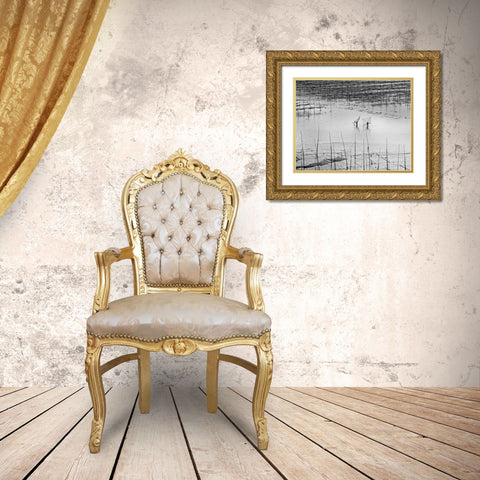 Catching Small Shrimp 2 Gold Ornate Wood Framed Art Print with Double Matting by Muliani Hartojo, Angela