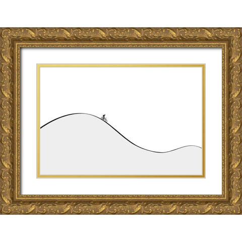 Curves Gold Ornate Wood Framed Art Print with Double Matting by Natalia