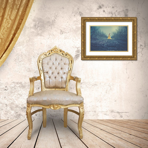 Winter Dance Gold Ornate Wood Framed Art Print with Double Matting by Levy, Sharon