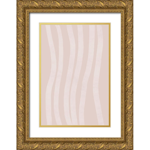 Simple Lines No 1 Gold Ornate Wood Framed Art Print with Double Matting by uplusmestudio