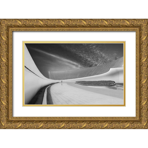 City Life Gold Ornate Wood Framed Art Print with Double Matting by Xibiaohuang