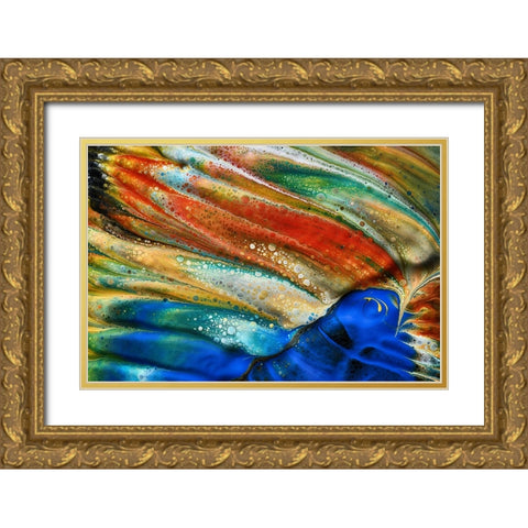 The Blue Fish Gold Ornate Wood Framed Art Print with Double Matting by Westum, Heidi