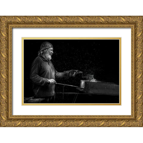 The Stars Maker Gold Ornate Wood Framed Art Print with Double Matting by Benezech, Martine
