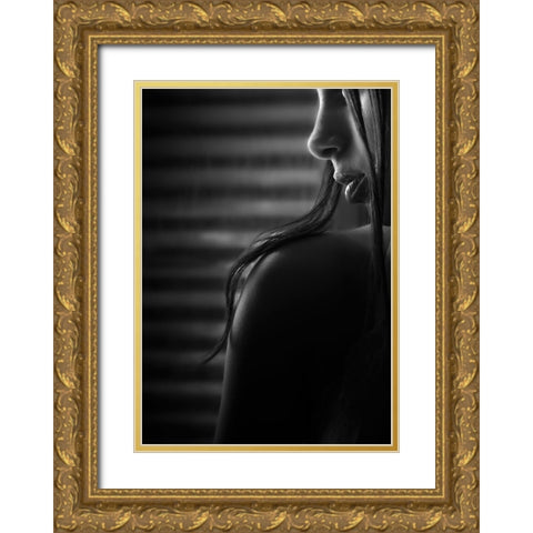 Waiting Gold Ornate Wood Framed Art Print with Double Matting by Fidanza, Toni